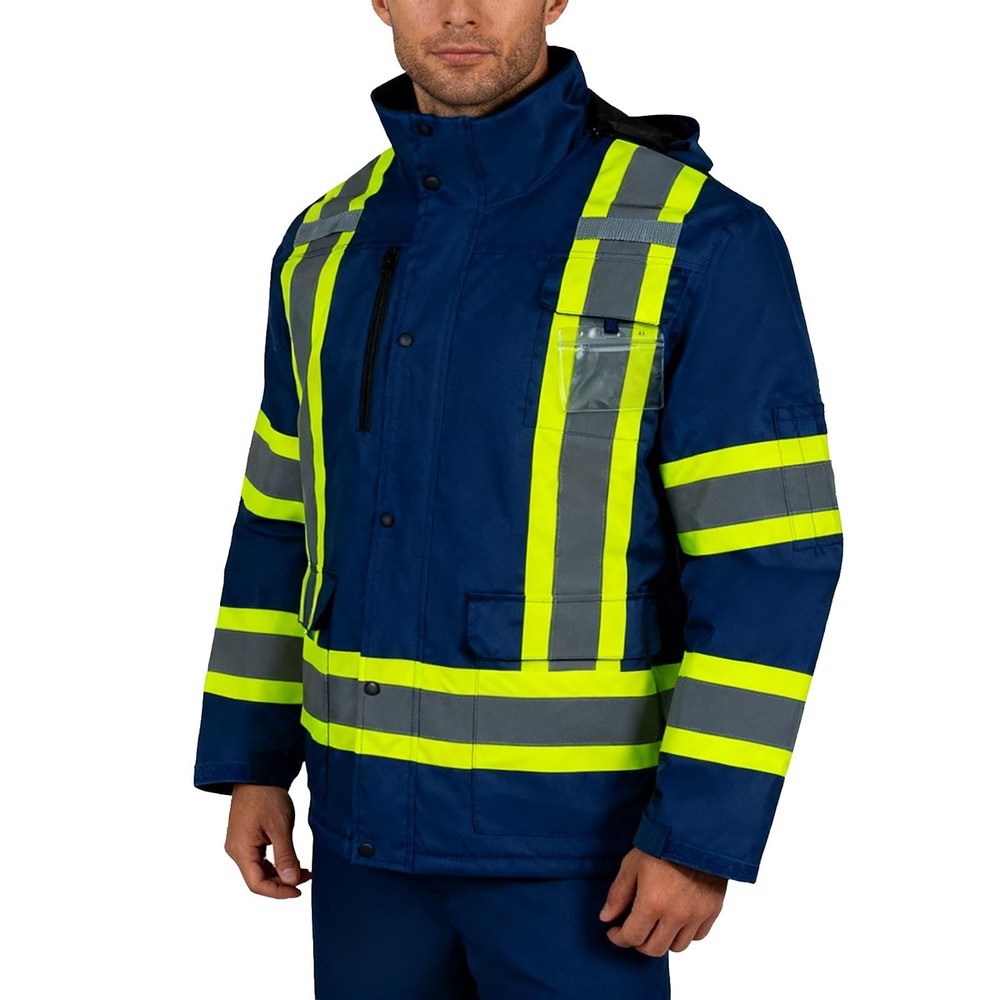 High Visibility Safety Jacket for Men Hi Vis Reflective Construction Work Jac...