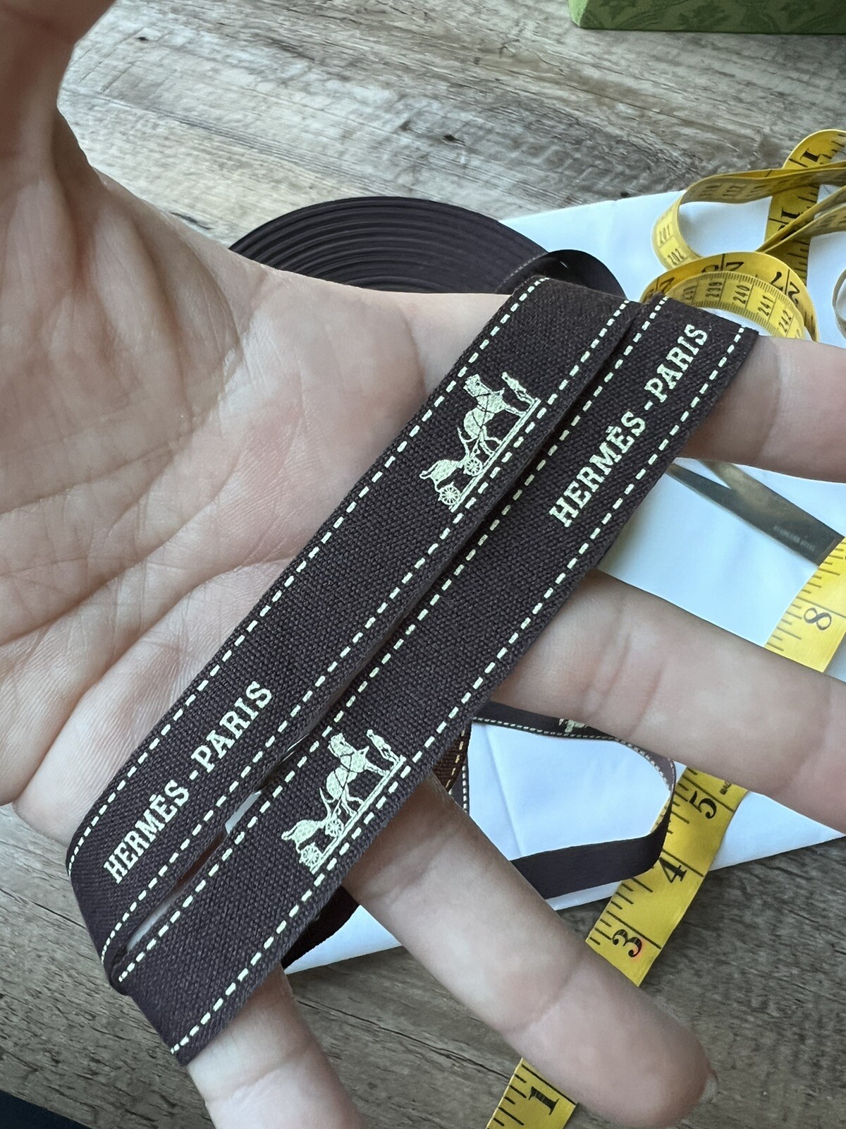 Hermes ribbon sold by the bundle 3 yards (108in) cut by one piece only