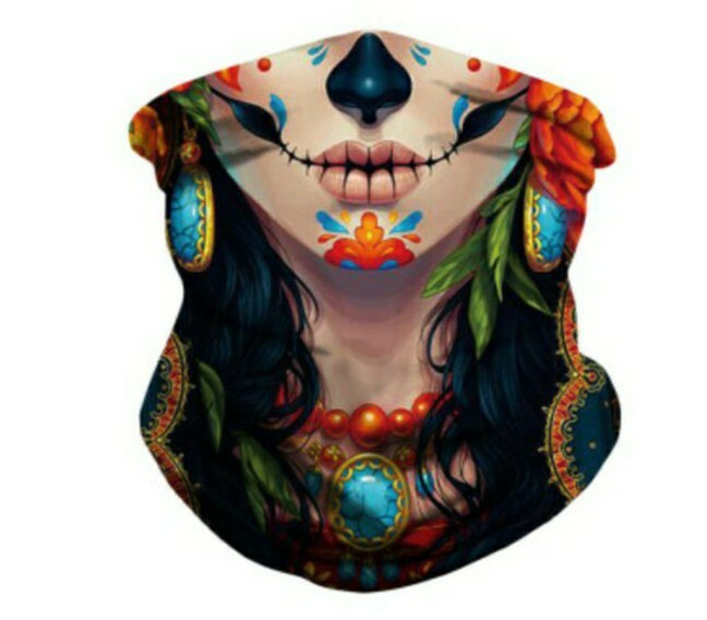 Skull Print Face Bandana Neck Gaiter