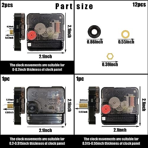 4 PCS High Torque Quartz Clock Movement Mechanism Replacement Clock Kit Style 1