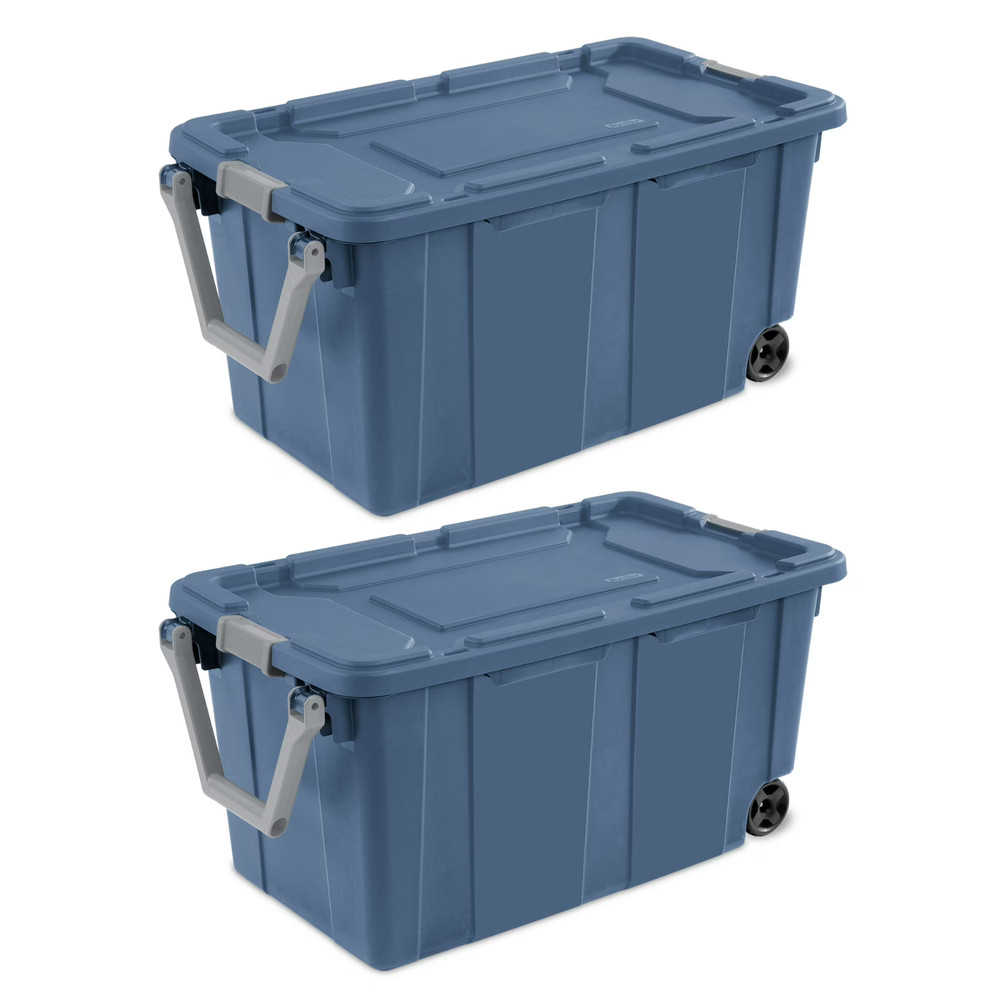 Sterilite Extra Large Wheeled Industrial Storage Bin, 40 Gallon Rugged Plastic S