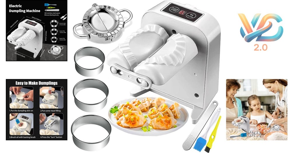 Electric Dumpling Maker Machine Rechargeable Auto with Accessories