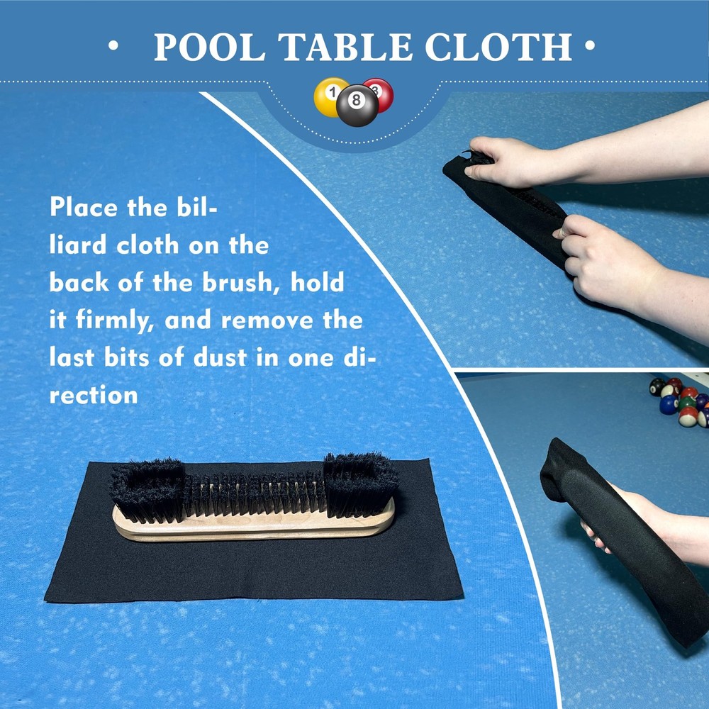 Pool Table Brush Set for Felt, Billiard Table Cleaning Accessories with 2 Woo...