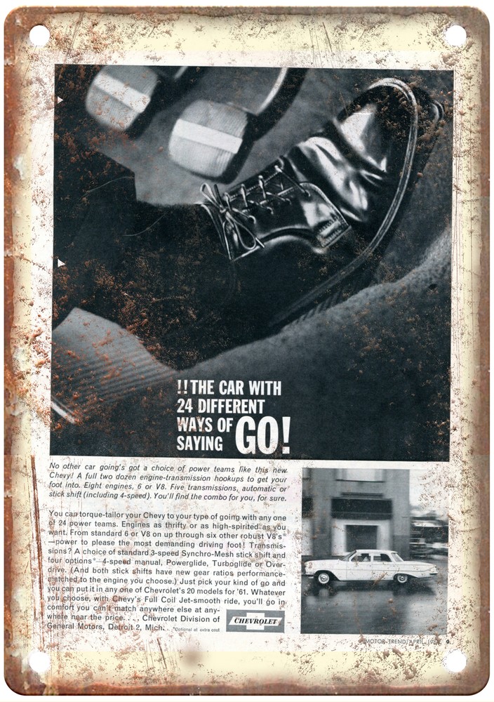 Metal Sign - 1961 Chevrolet Auto Ad - Vintage Look Reproduction A10367