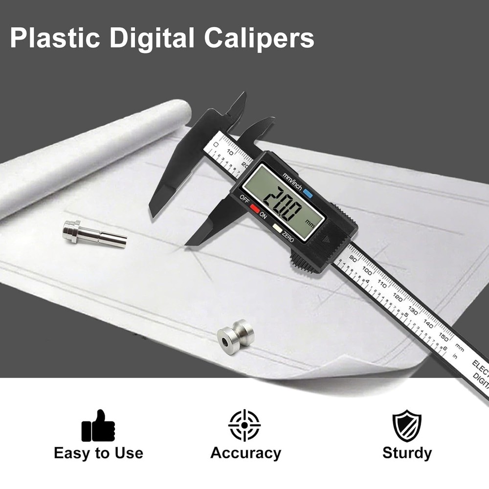 Durable Digital Caliper with Large LCD Screen - Perfect for DIY Projects