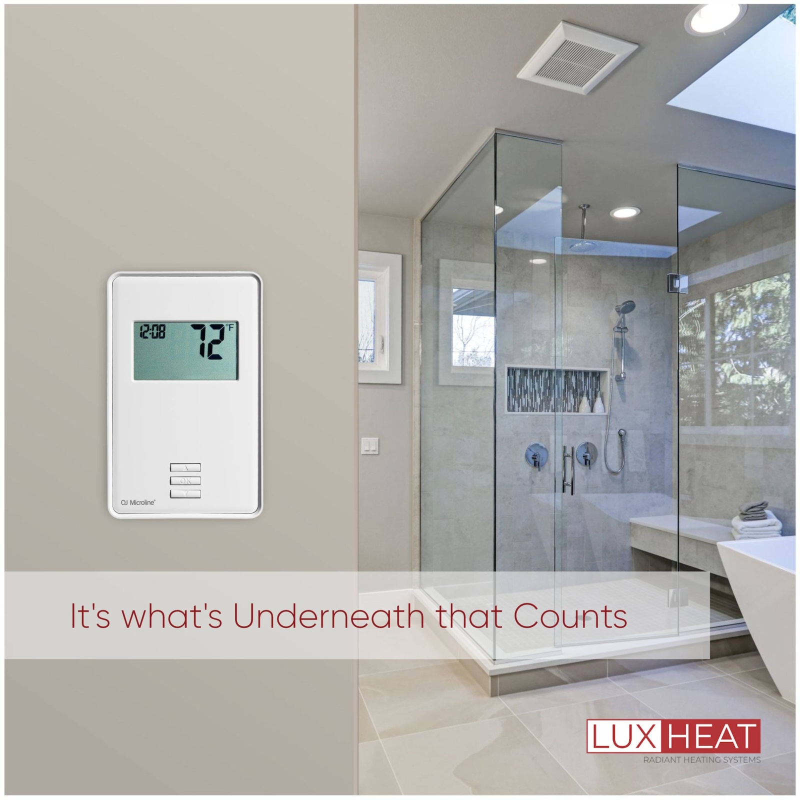 LuxHeat Cable Kit 120v (10-150sqft) Electric Radiant Floor Heating System Tile +