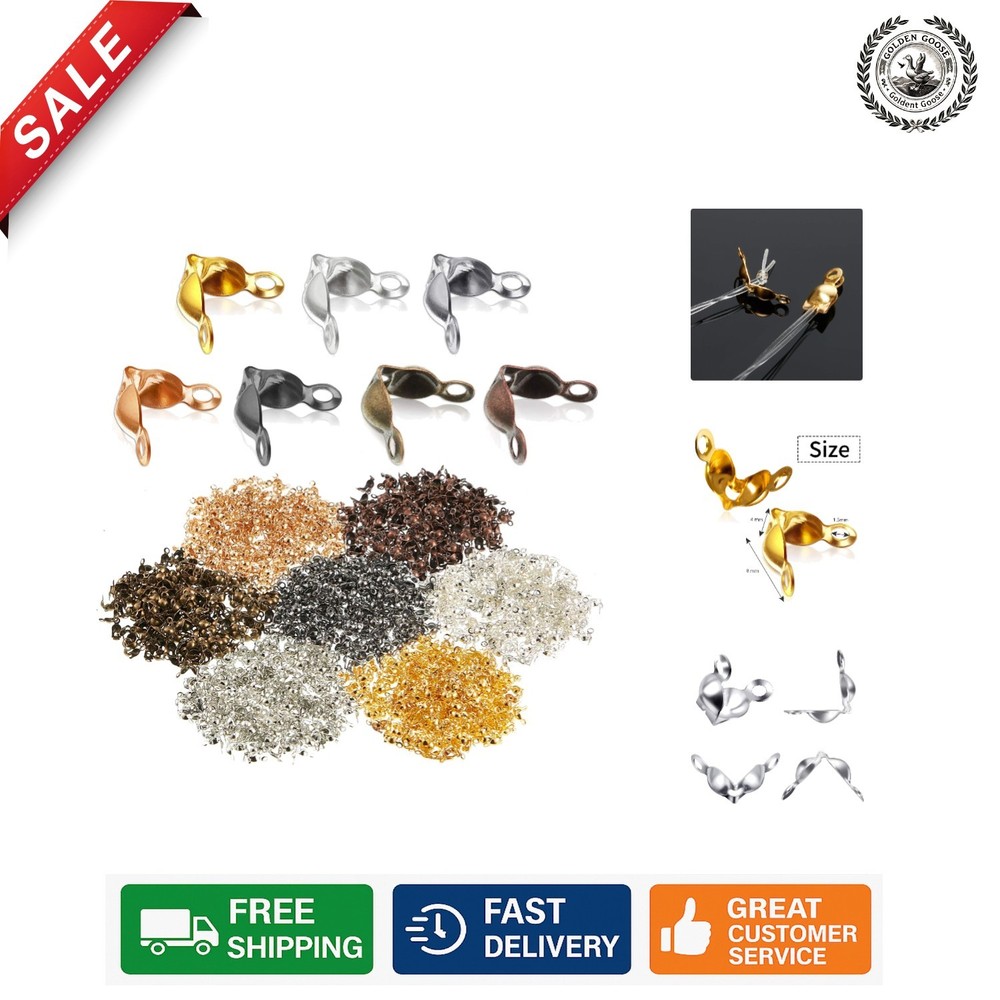 Versatile 1400 Pack Bead Tips Knot Covers - Essential for All Craft Projects