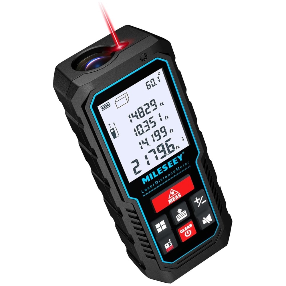 Laser Measure Device, 229ft Accuracy, 2mm, LCD Backlit