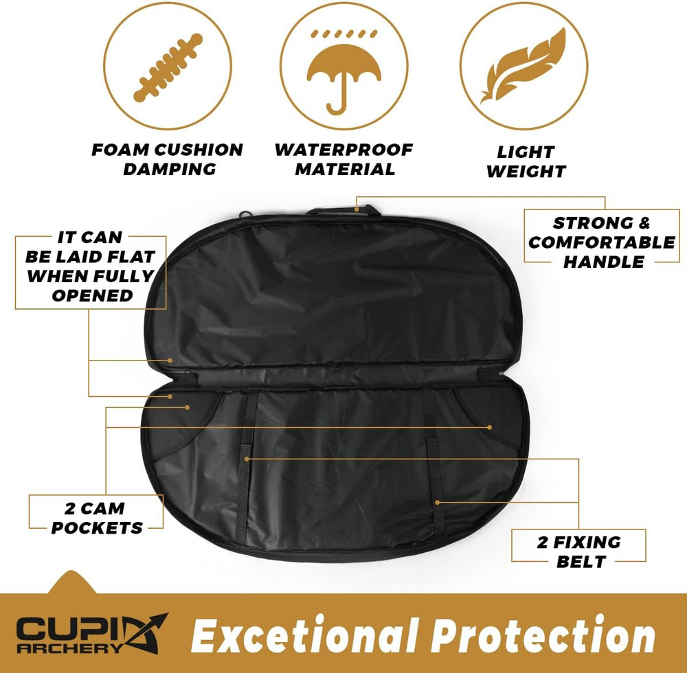 Compound Bow Case Soft Light-Weight Bow Bag with Arrow Pocket and Backpack Strap