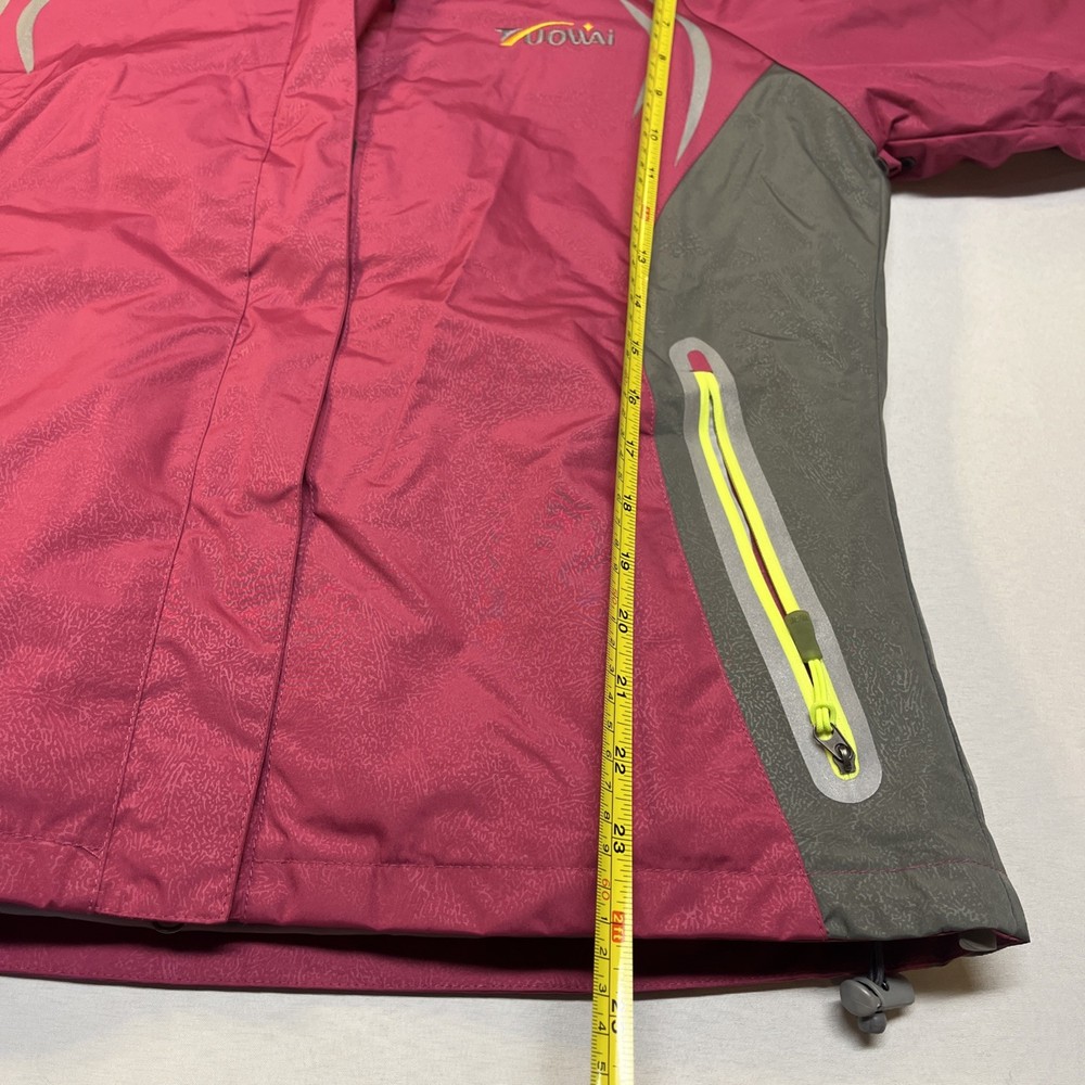Women’s Ski Snowboard Coat Jacket Pink Gray Medium Double Layer