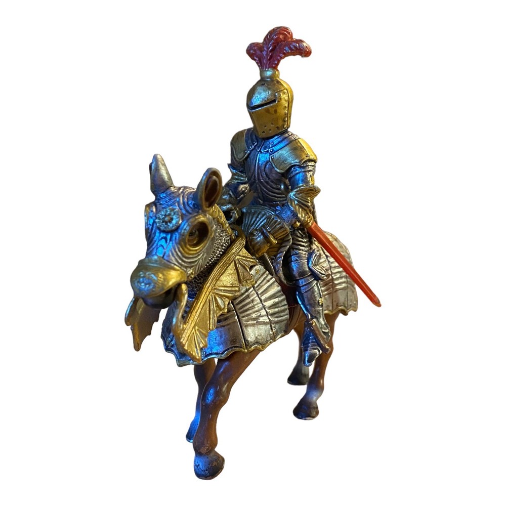 Schleich Knight & Horse with Silver, Gold Armor 2003 - Missing Lance