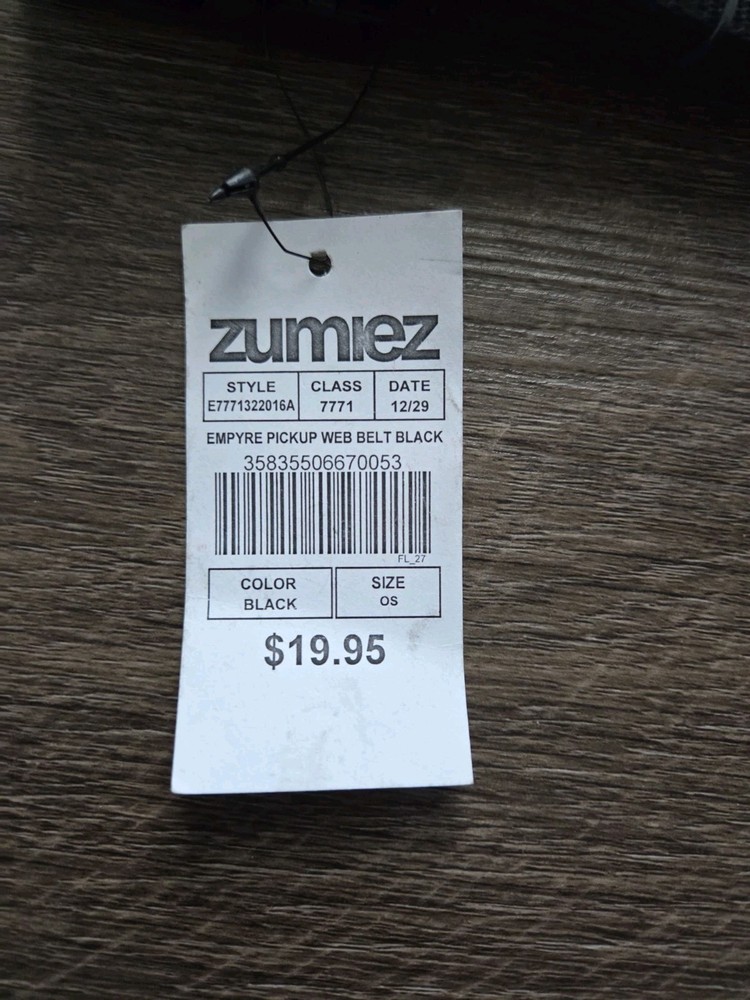 Empyre Pickup Black Web Belt One Size NWT