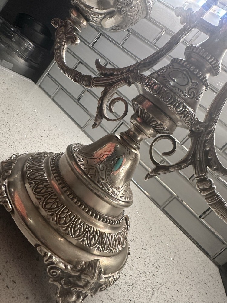 Contemporary Silver Plate Andrea by Sadek Centerpiece Three Bowl Compote