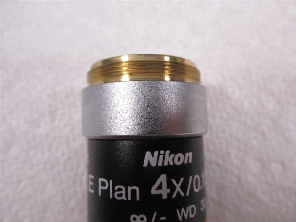 Nikon E Plan 4X Microscope Objective Lens Eclipse E200 Brightfield Microscopy