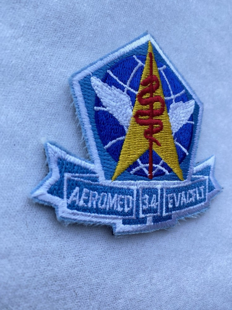 34th Aeromed Evacflt Evacuation Squadron Jacket Sleeve Patch Hook And Loop