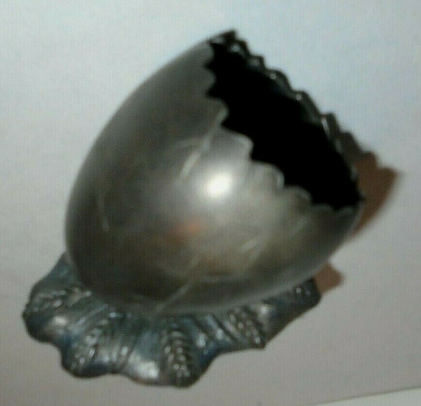 Egg Toothpick Holder Wheat Base Silver Plate 3"x2" Base, 2.5" Tall VTG FREE SHIP