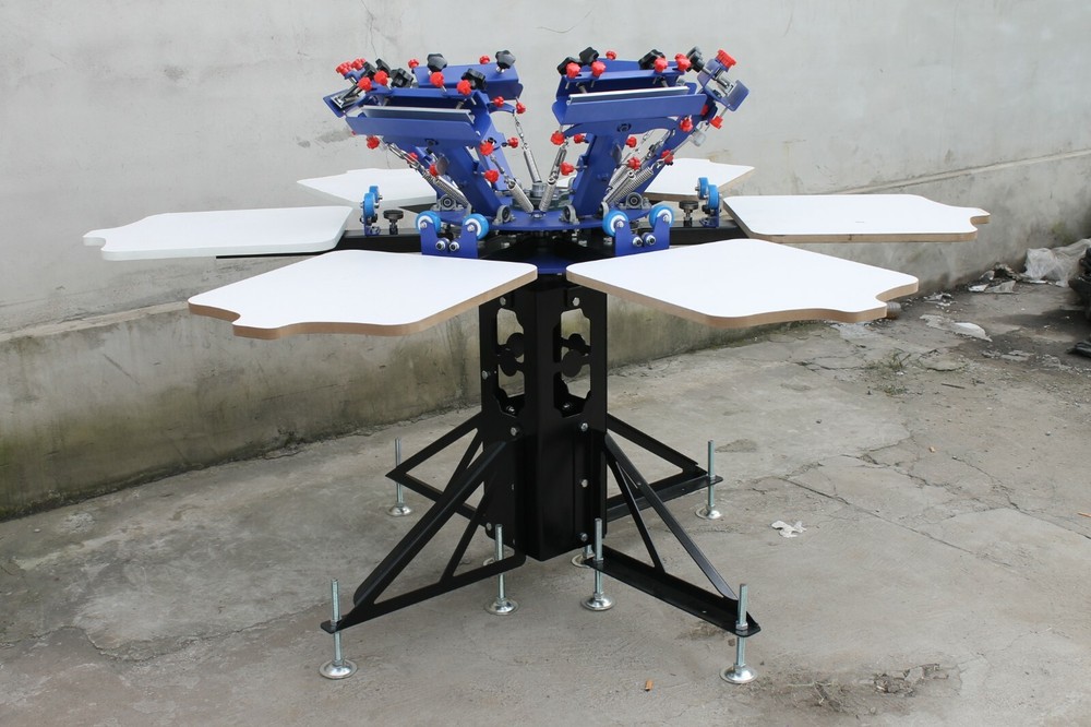 6 Color Screen Printing Kit Micro-adjust press Printer with Flash Dryer Squeegee