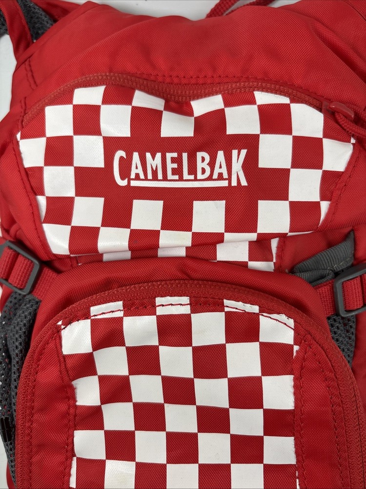 CamelBak Red Check Mini M.U.L.E. Kids' Hydration w/ Bladder Hiking Backpack