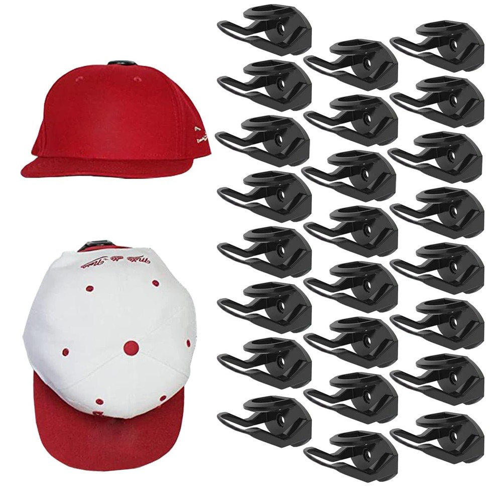24pc Baseball Hat Rack Wall Mount Super Strong Hat Rack Display Hooks for