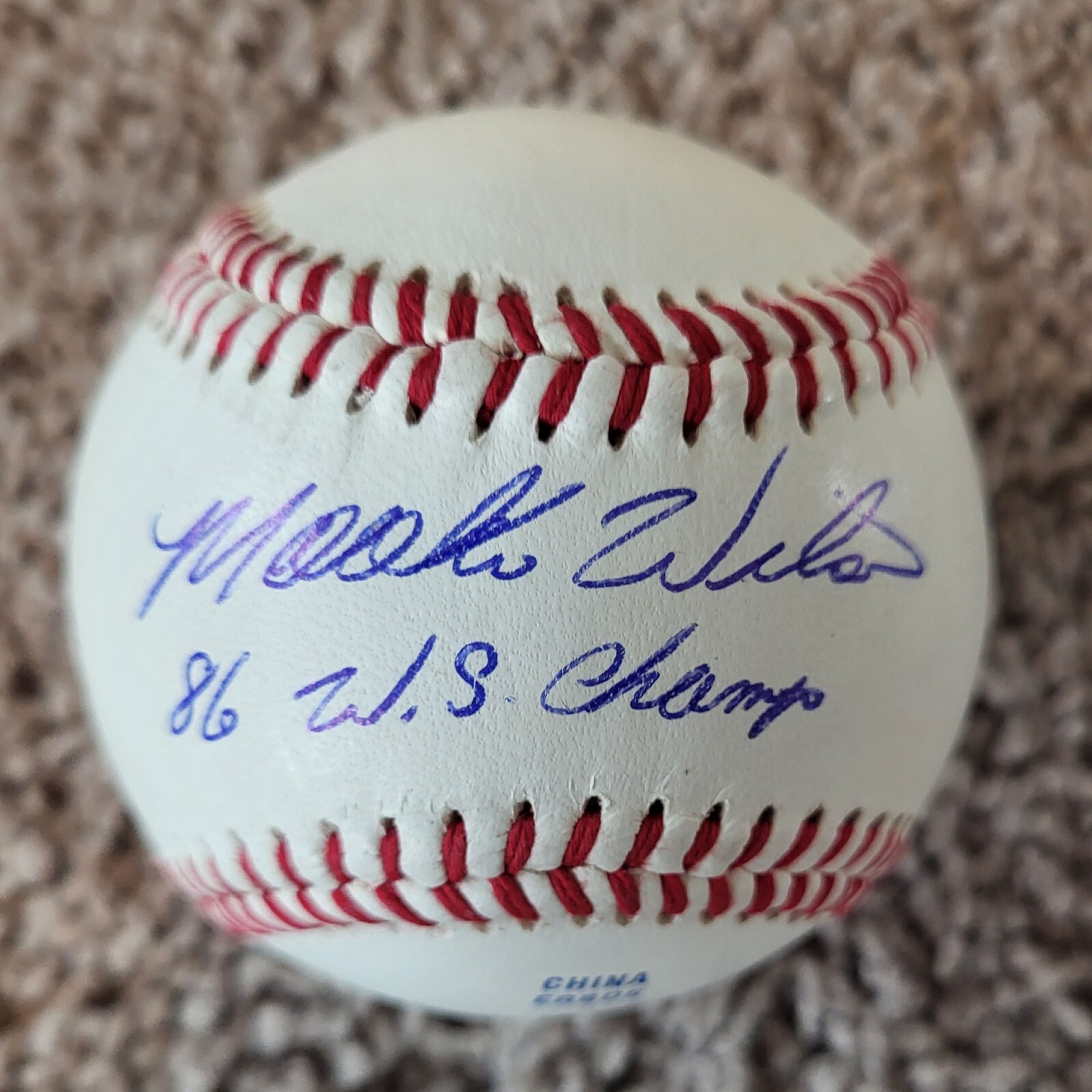 Mookie Wilson Autographed Signed Baseball - NY Mets 1986 WSC Blue Jays - w/COA