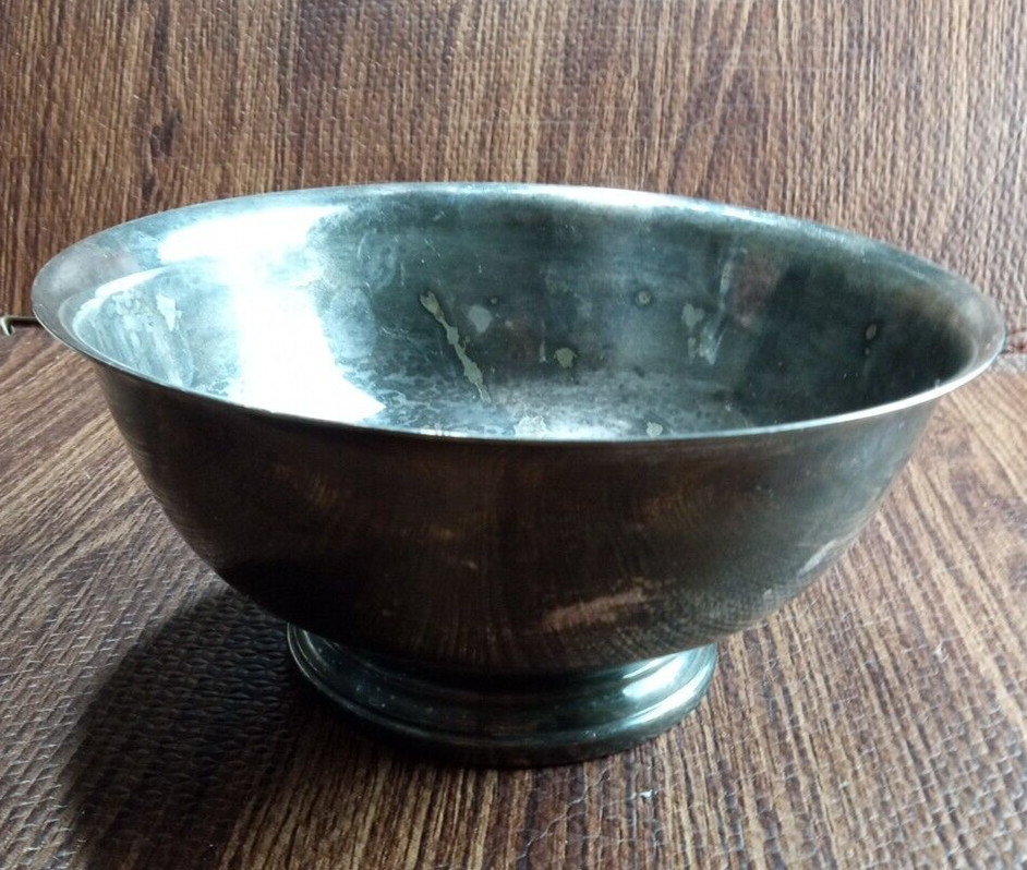 Gorham EP YH1 Silver-plate Fluted Footed Serving Bowl 8" x 4"
