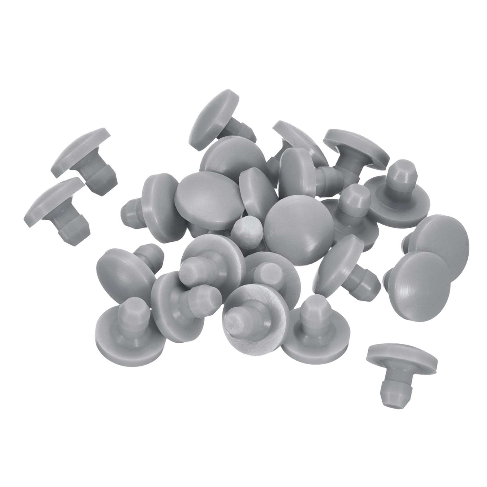 25Pcs Silicone Plugs Rubber Round Hole Plugs for 2.5-3mm Hole Grey