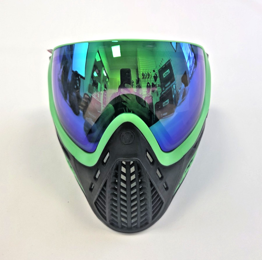 VIRTUE Vio Ascend Paintball Thermal Goggles Mask - Black/Lime W/ Emerald Lens