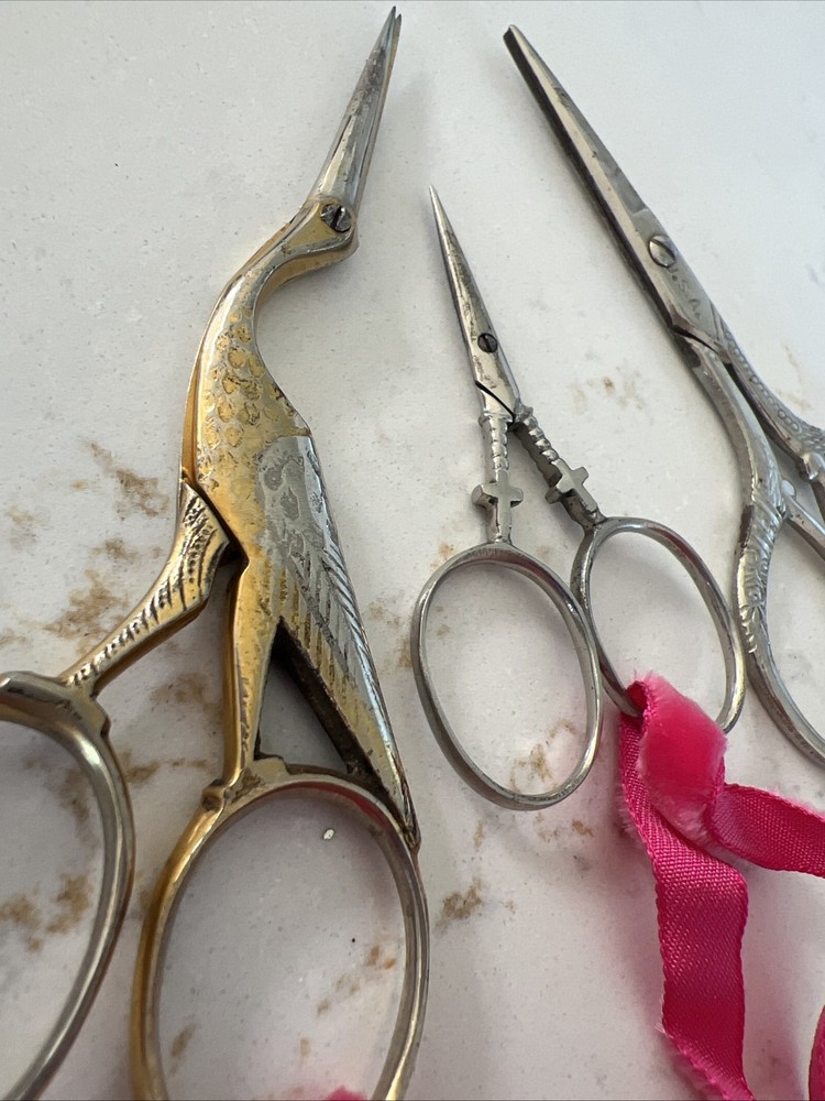 Antique Mini Scissors (3 Pair) Unique (Germany, USA)