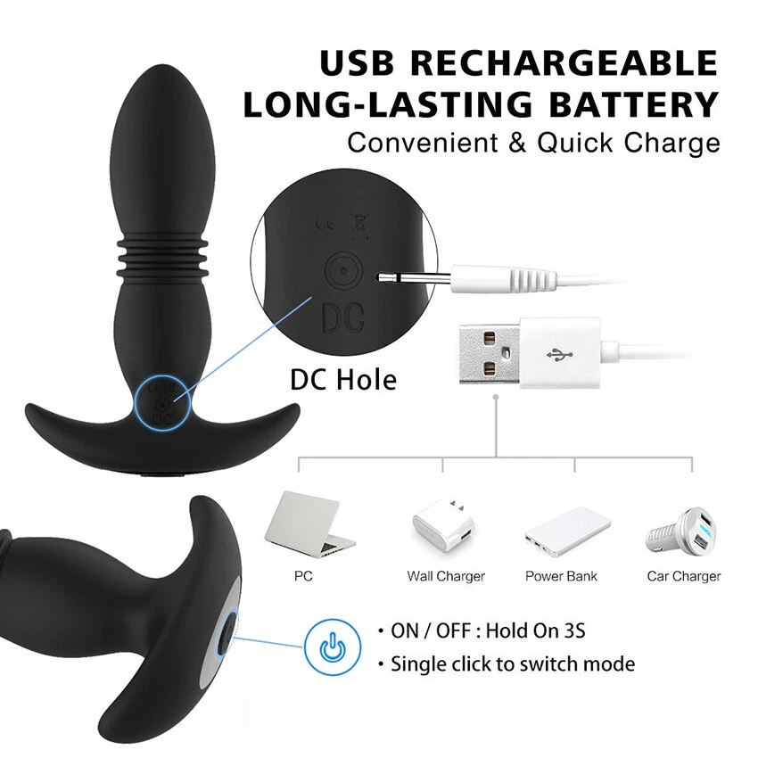 Powerful Flapping Prostate Massager Motor Telescopic Vibrators Remote Control US
