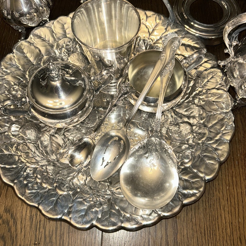 REED & BARTON Silver Plate COFFEE SET Winthrop #1795 PUMPKIN FINIAL Rococo