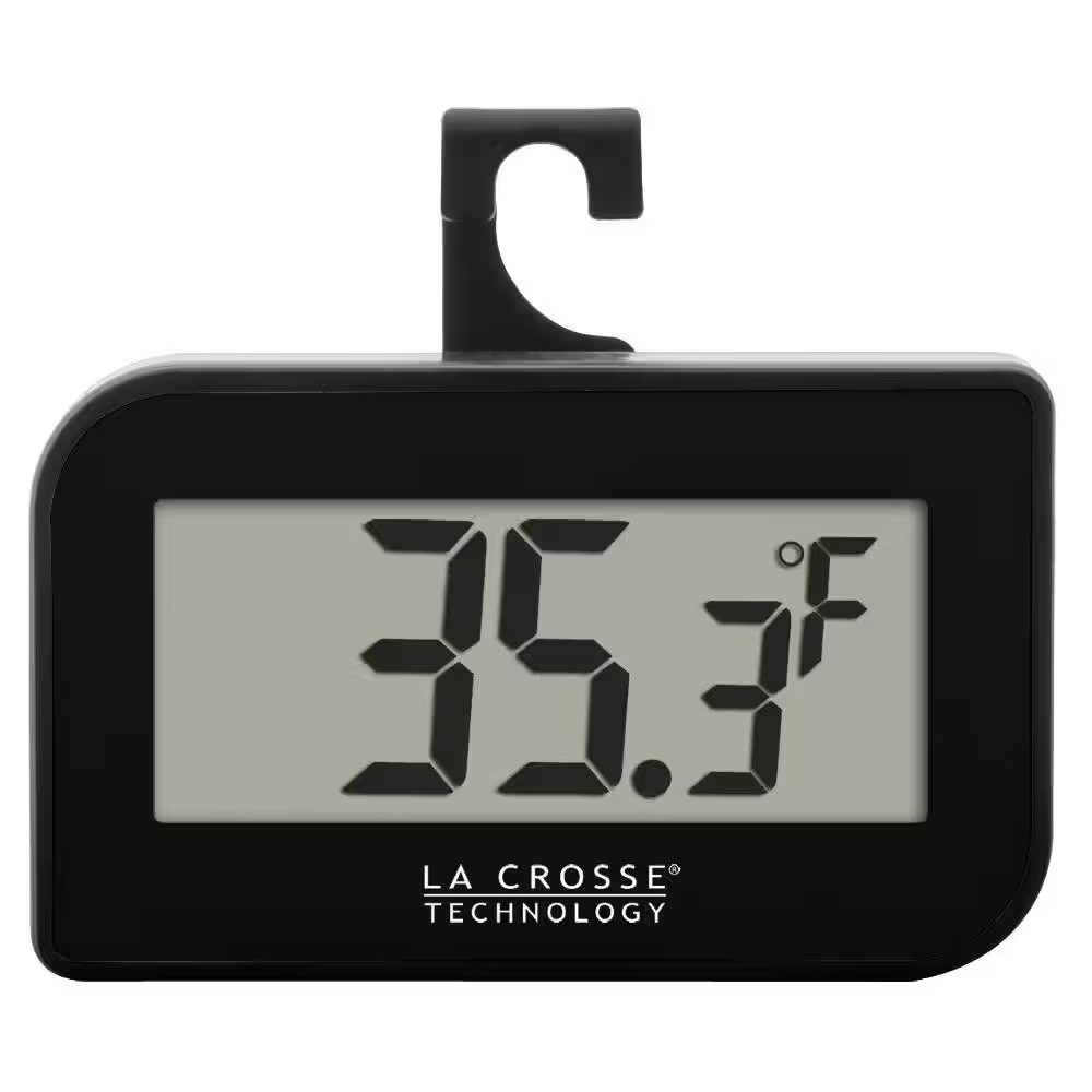314-152-B La Crosse Technology Small Digital Thermometer - Black NEW