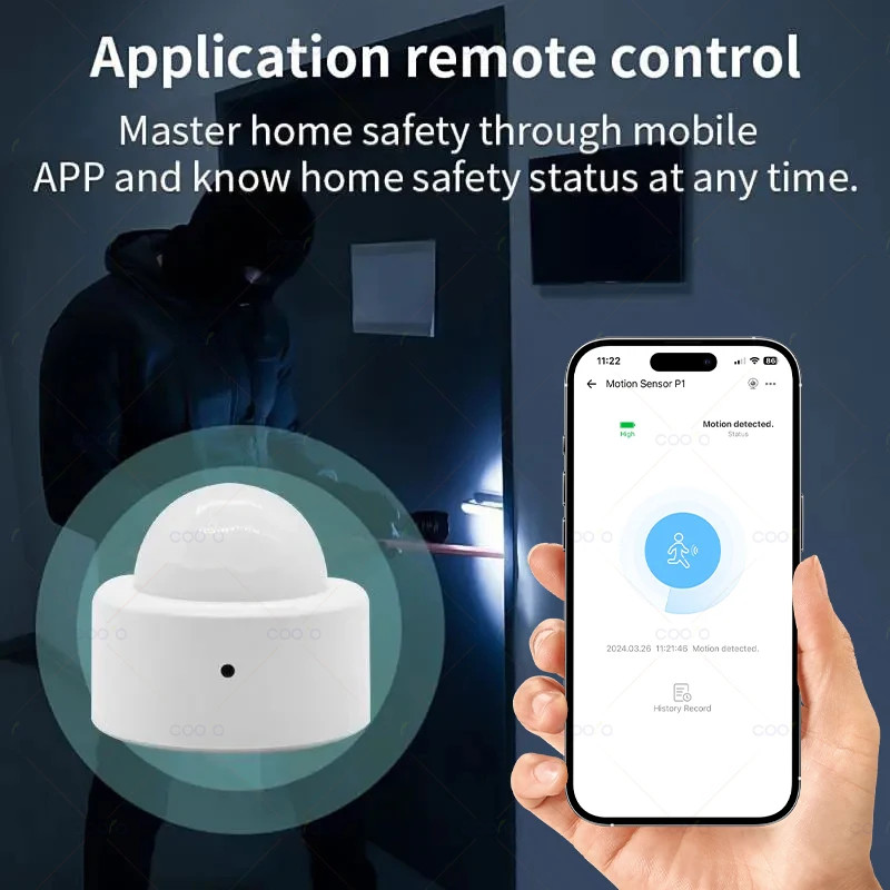 Zigbee 3.0 Mini PIR Motion Sensor Human Infrared Detector Security Alarm