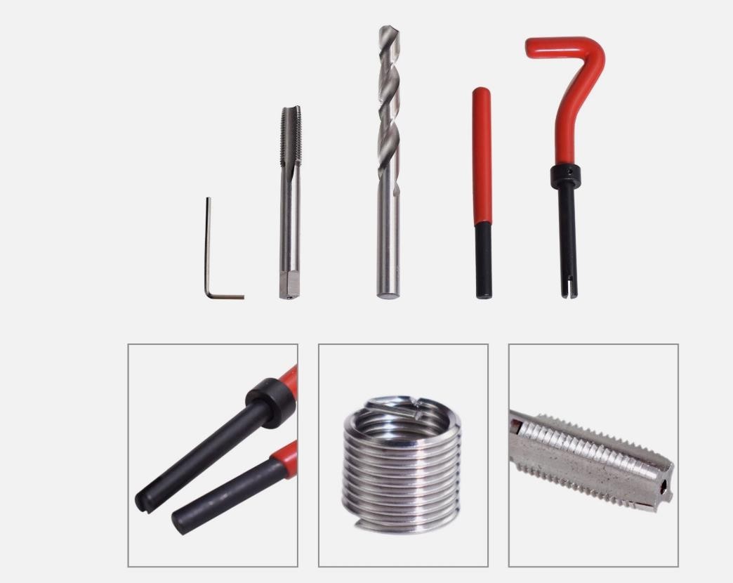 M12x1.25 Thread Repair Kit, 15PC Stainless Steel Helicoil Insert Set