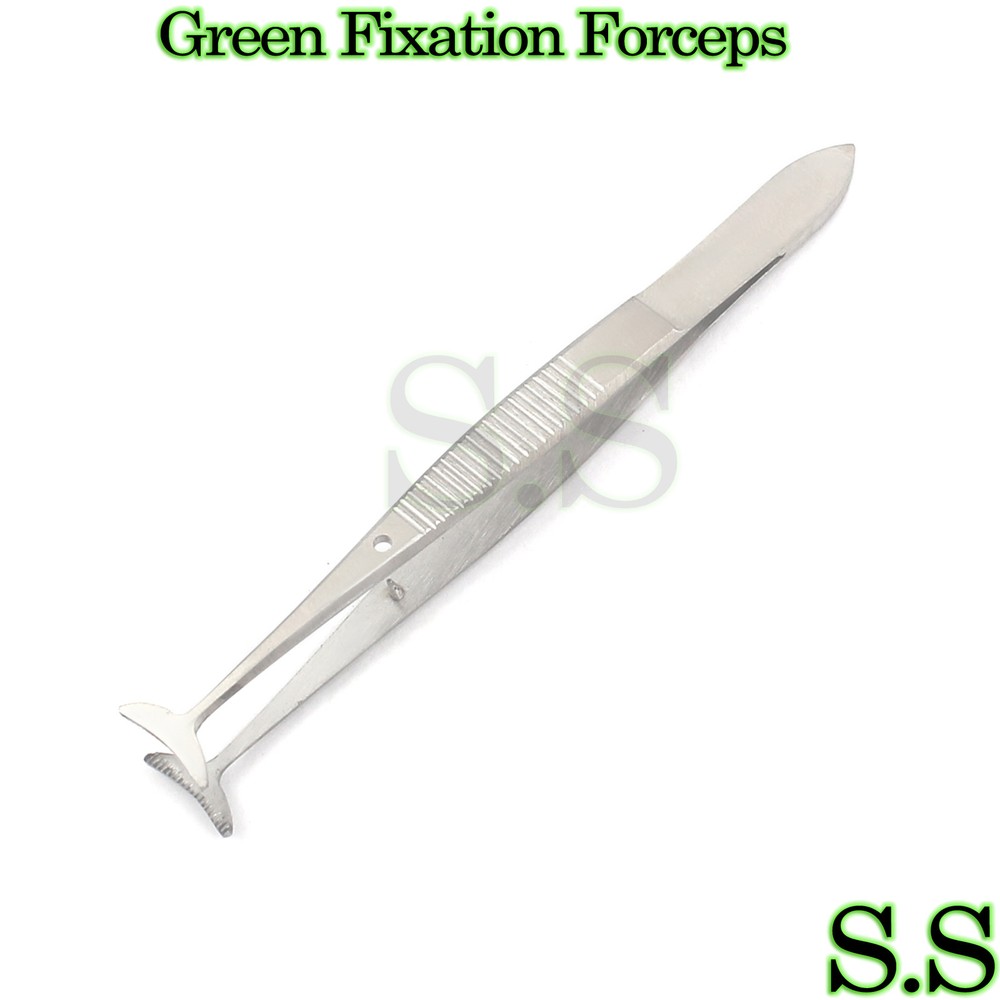 Green Fixation Forceps 4" Surgical ENT Instruments