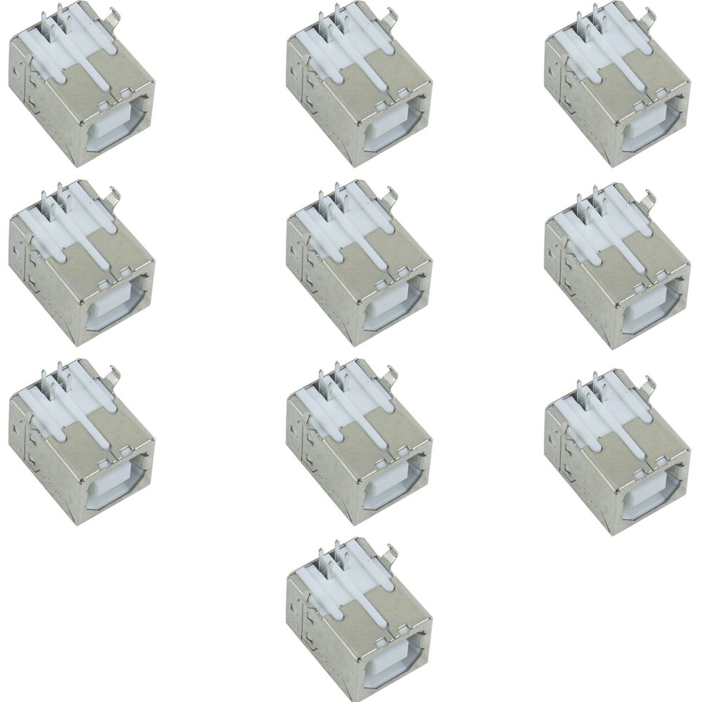 risingsaplings 10pcs USB 2.0 Standard Type B Female Socket Connector White