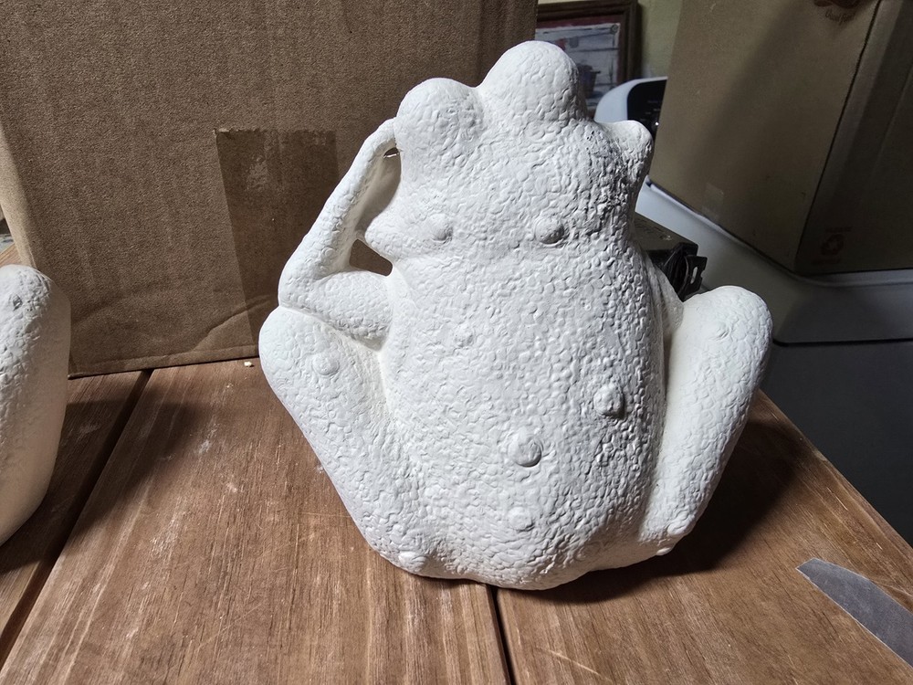 Two frogs 6" tall Ceramic Bisque Ready To Paint
