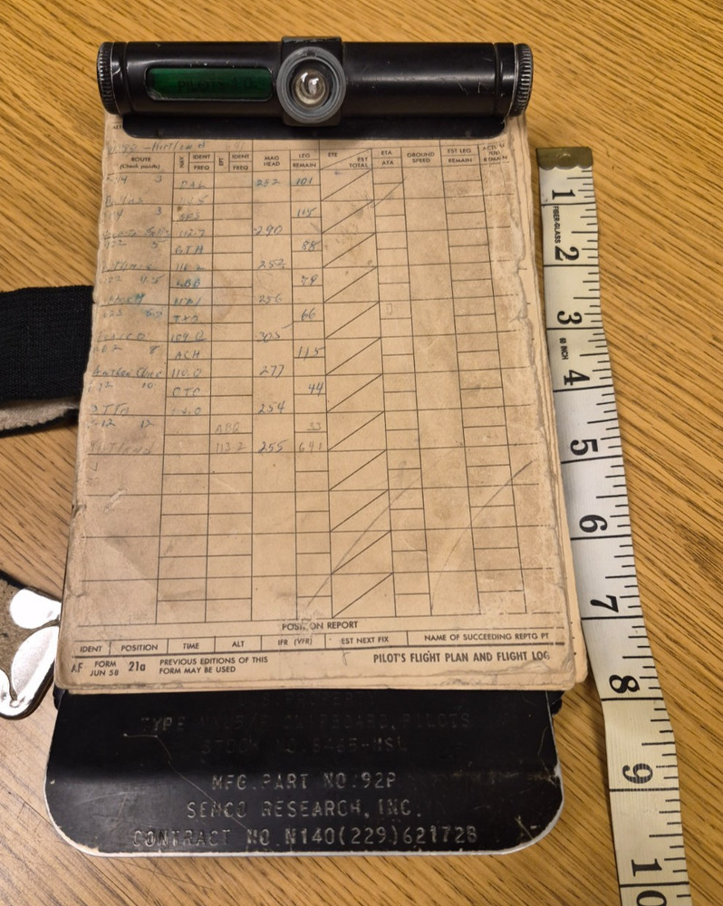 WWII US Army Air Force Fighter Pilot Clipboard and Flight Log Built in Light WOW