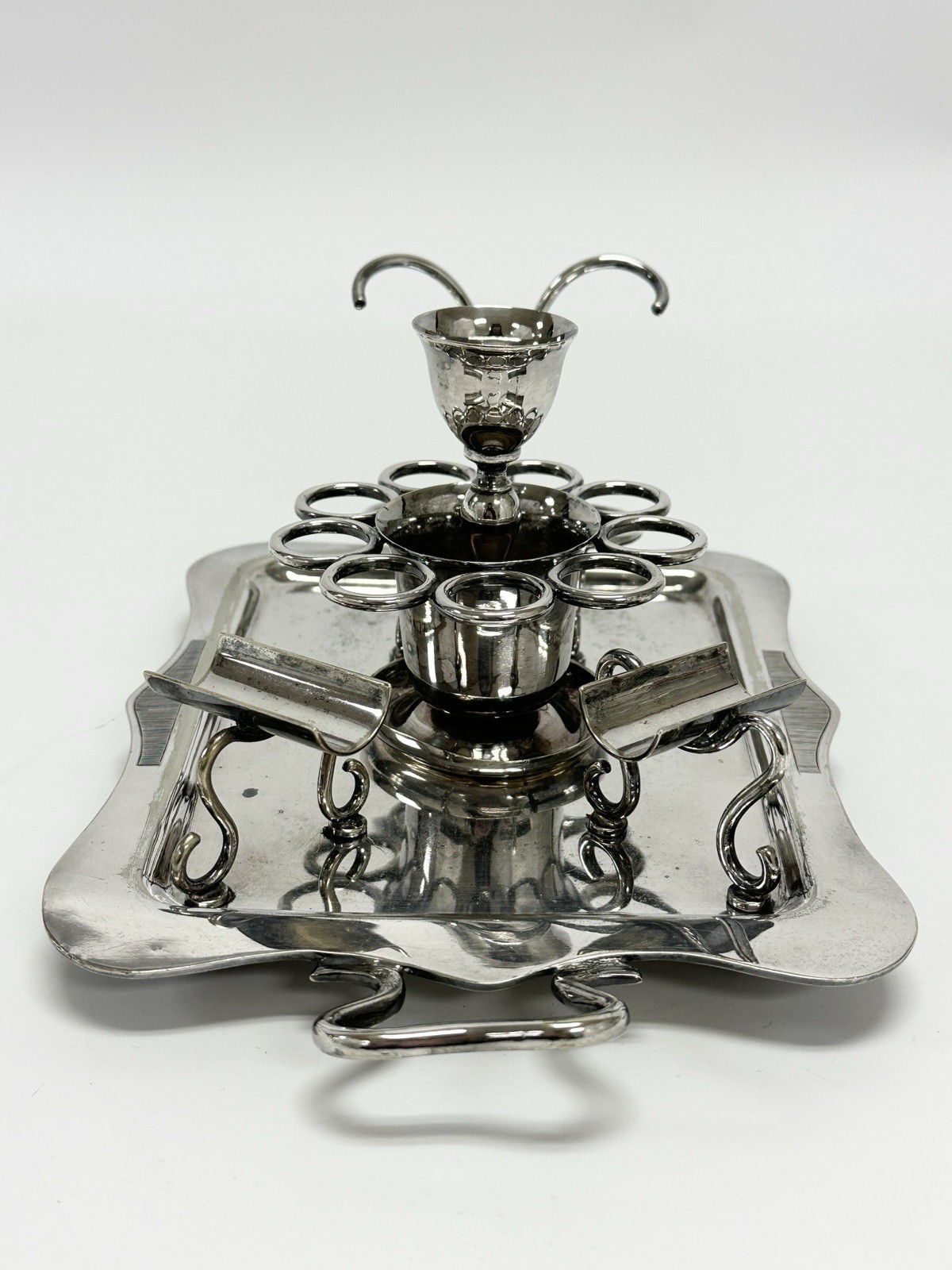 Antique English William Hutton & Sons Silver Plated Cigar Server Ca. 1880