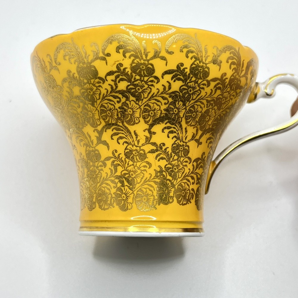 Antique Aynsley Tea Cup Collection - Yellow & Gold Pattern C869