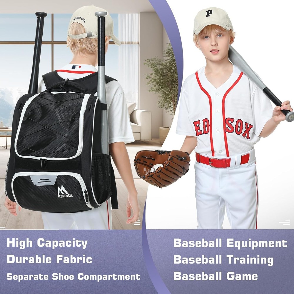Baseball Bag-Baseball Backpack Holder for Baseball, Large Main Compartment,So...