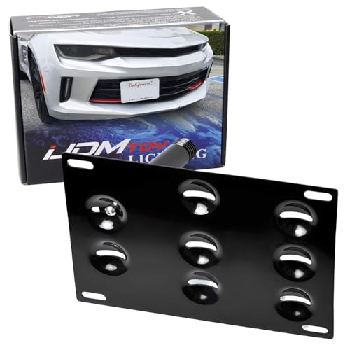 No Drill Front Bumper Tow Hook License Plate Mounting Bracket Adapter Kit