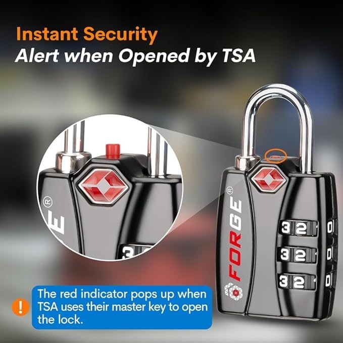 Resetable 3 Number Combination TSA Open Alert Indicator Luggage Lock Small Alloy