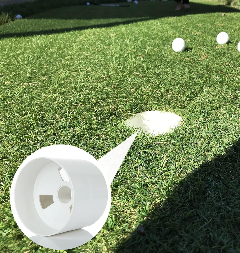6PCS Golf Hole Cup 4 Inch Depth, ABS Plastic Putting Cup for Backyard Golf Pract