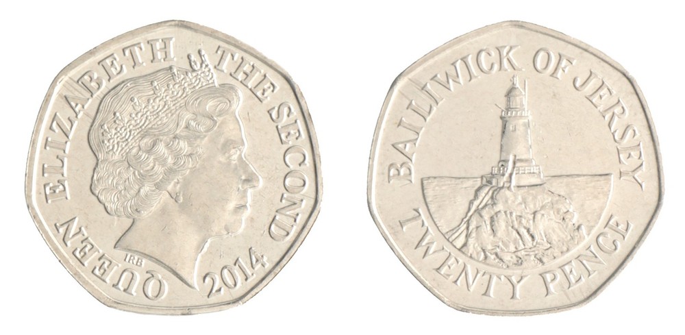 Jersey 20 Pence, 2014, KM #107, Mint