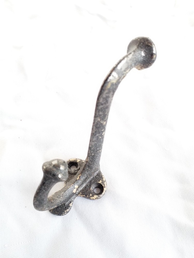 Vintage Hardware Pair Coat/ Hat Hook Matched Set Distressed Original 3.5" Hooks