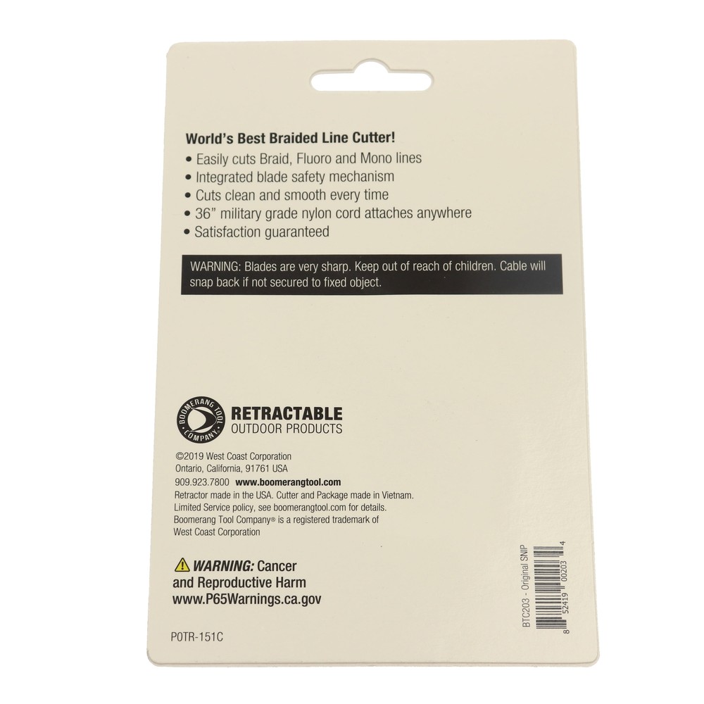 Fishing Line Cutter SNIP Tool with Retractable Tether for Clean Braid Cuts