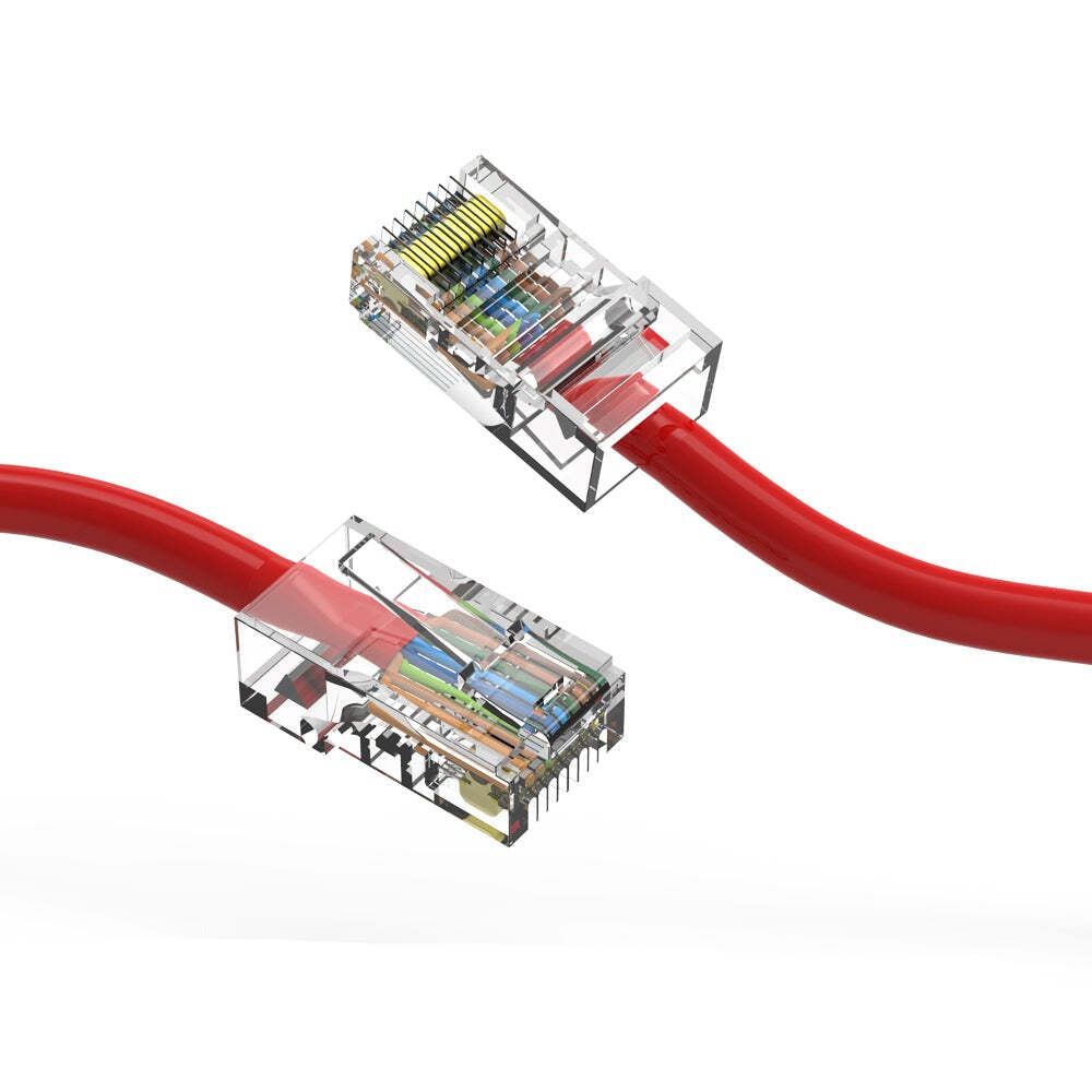 2Ft CAT5E UTP Ethernet Network Non Booted Cable Red