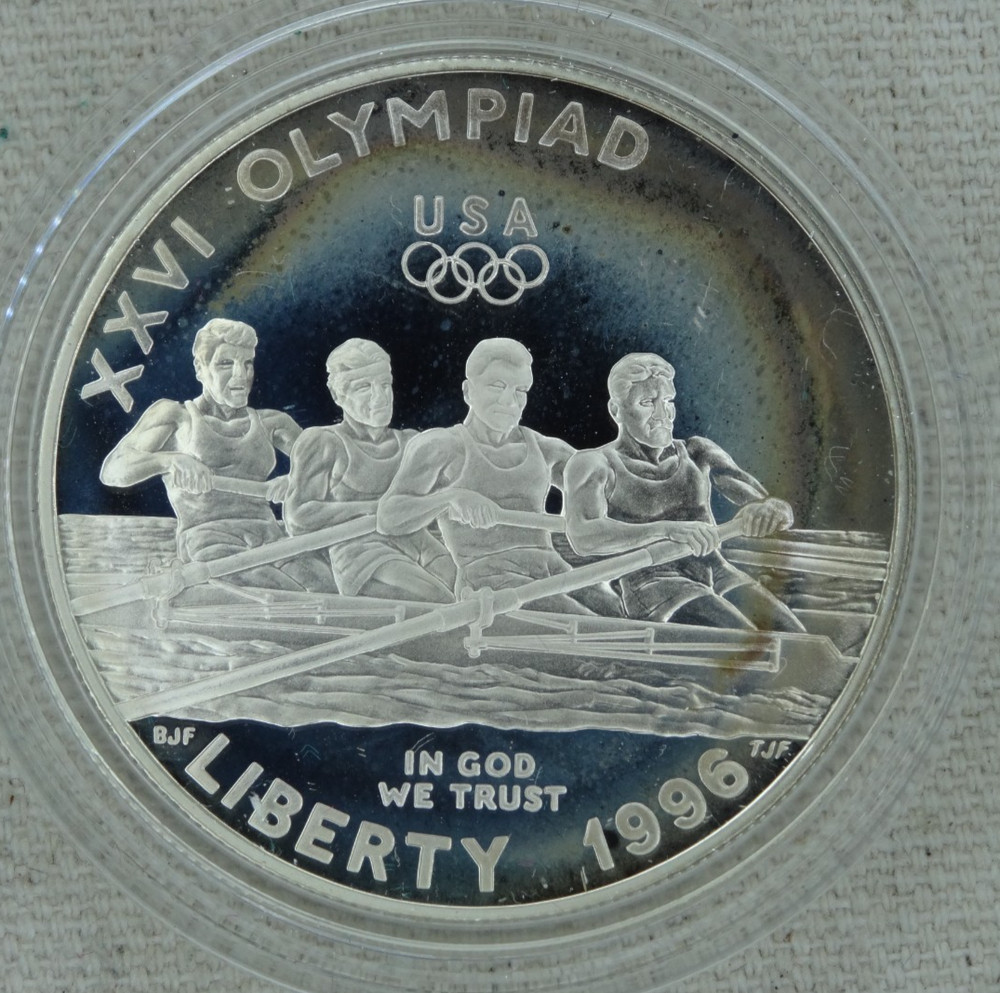 1996-P Olympic Rowing Proof Silver Dollar US Mint $1 Commemorative
