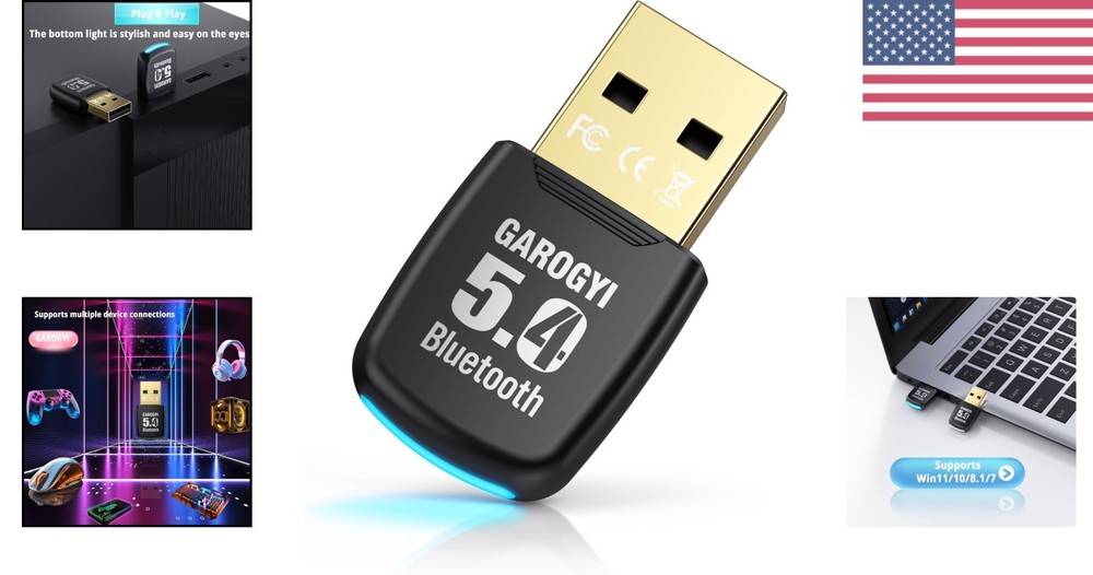 Mini USB Bluetooth 5.4 Dongle for PC & Laptop - Stable, Multi-Device Connections