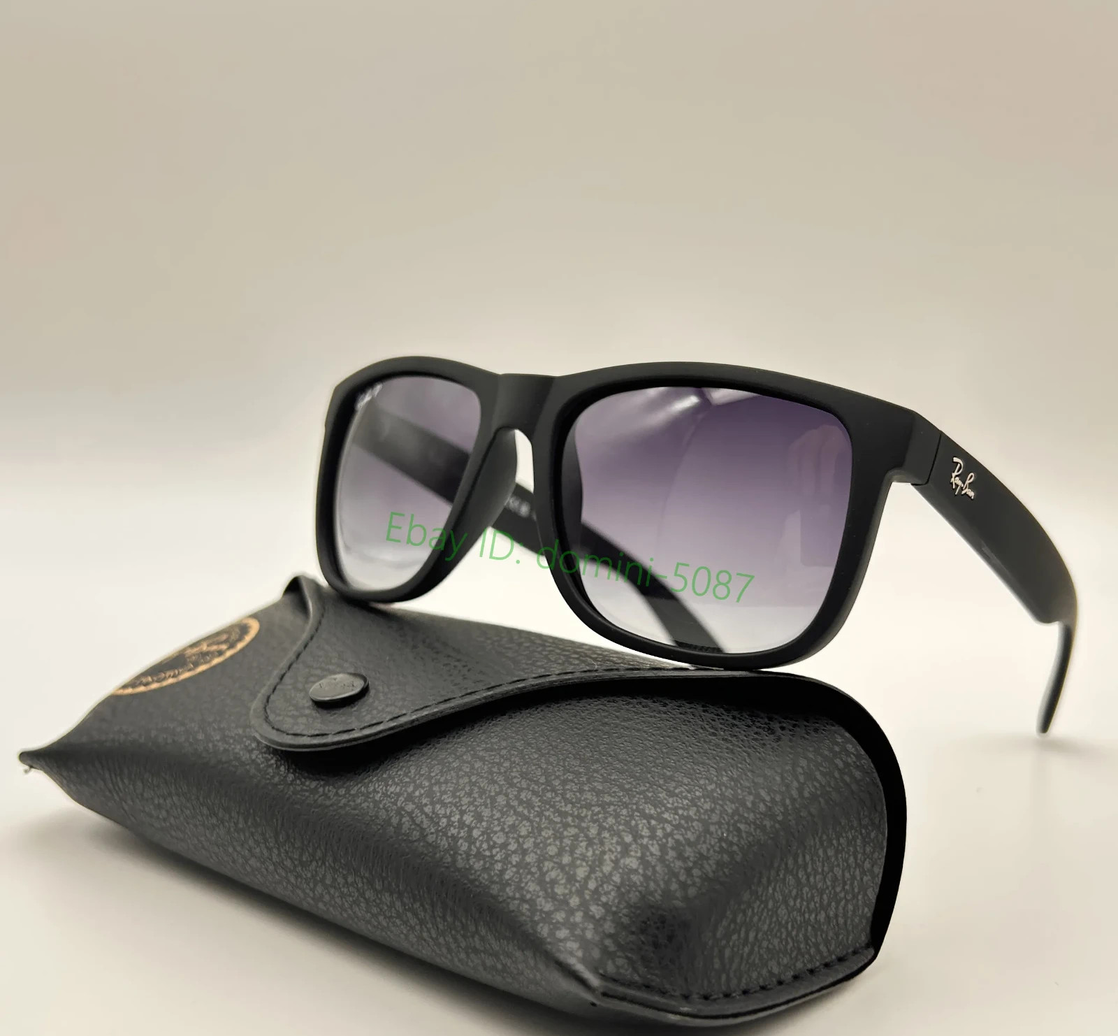 Ray-Ban RB4165 Justin Polarized Sunglasses 54mm Matte Black UV Light Grey Lens